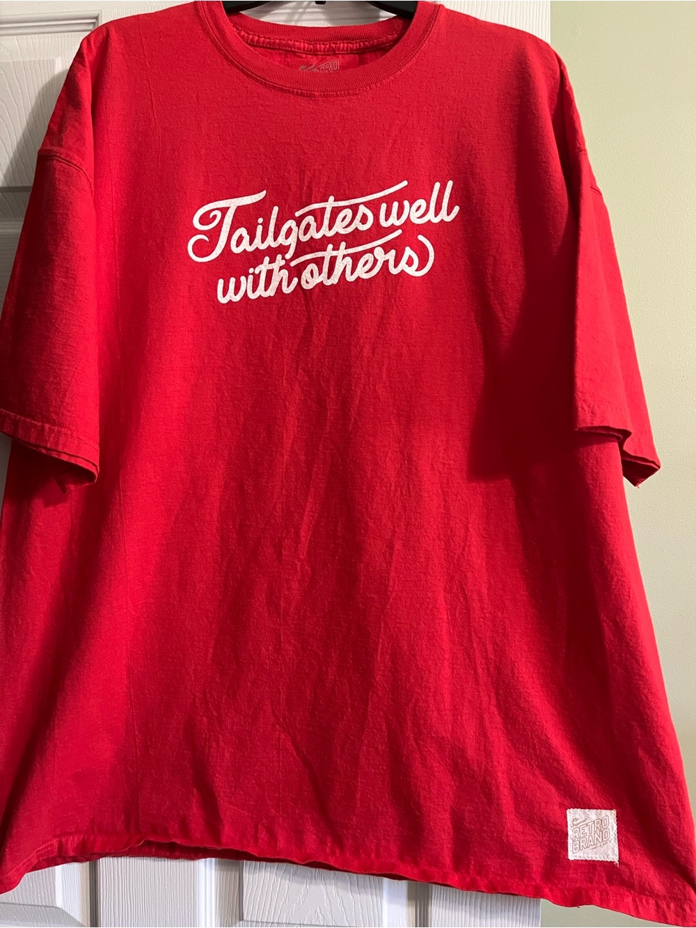 Original Retro Brand Red Short Sleeve Tee with White Script